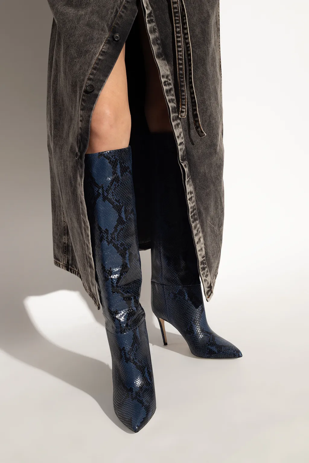 Paris Texas Animal Motif Knee-Length Boots