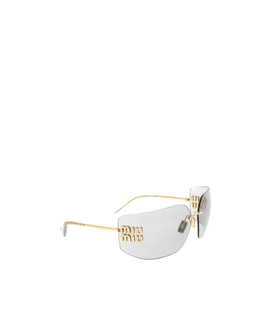 Miu Miu Eyewear Logo-Plaque Oversize-Frameless Sunglasses