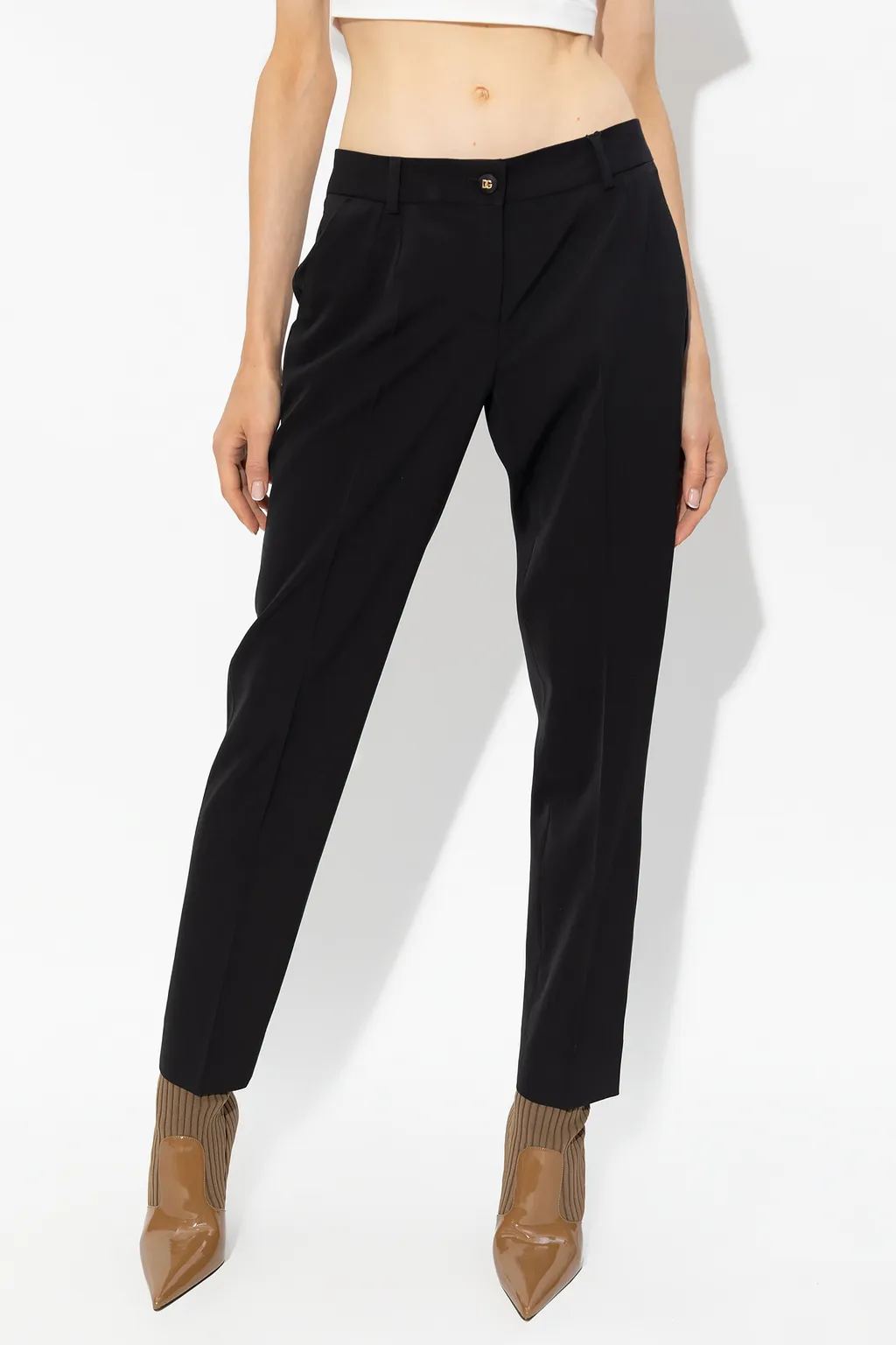 Dolce & Gabbana Kate Pleated Low-Rise Trousers