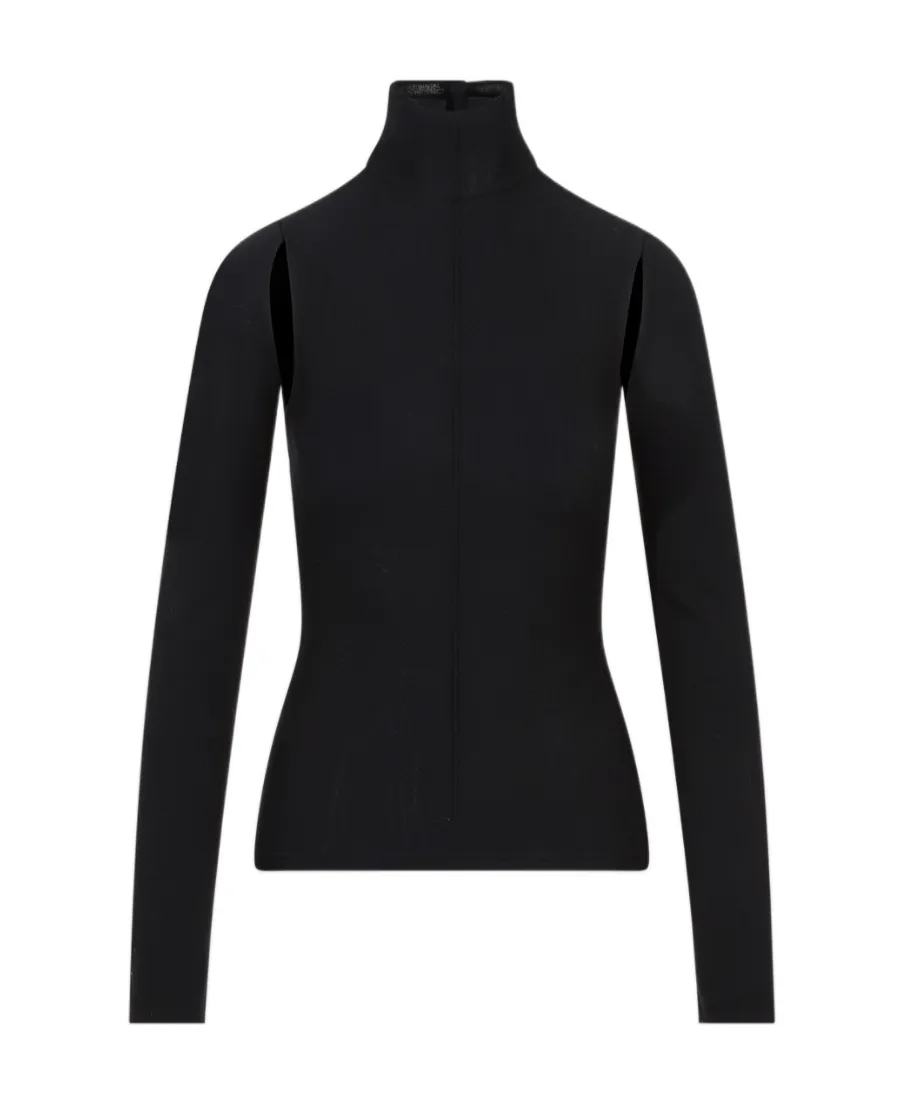 Khaite Turtleneck Cut-Out Detailed Top