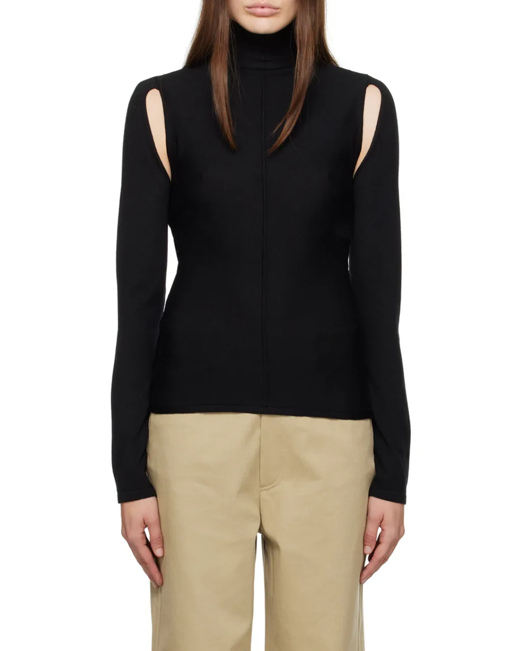 Khaite Turtleneck Cut-Out Detailed Top