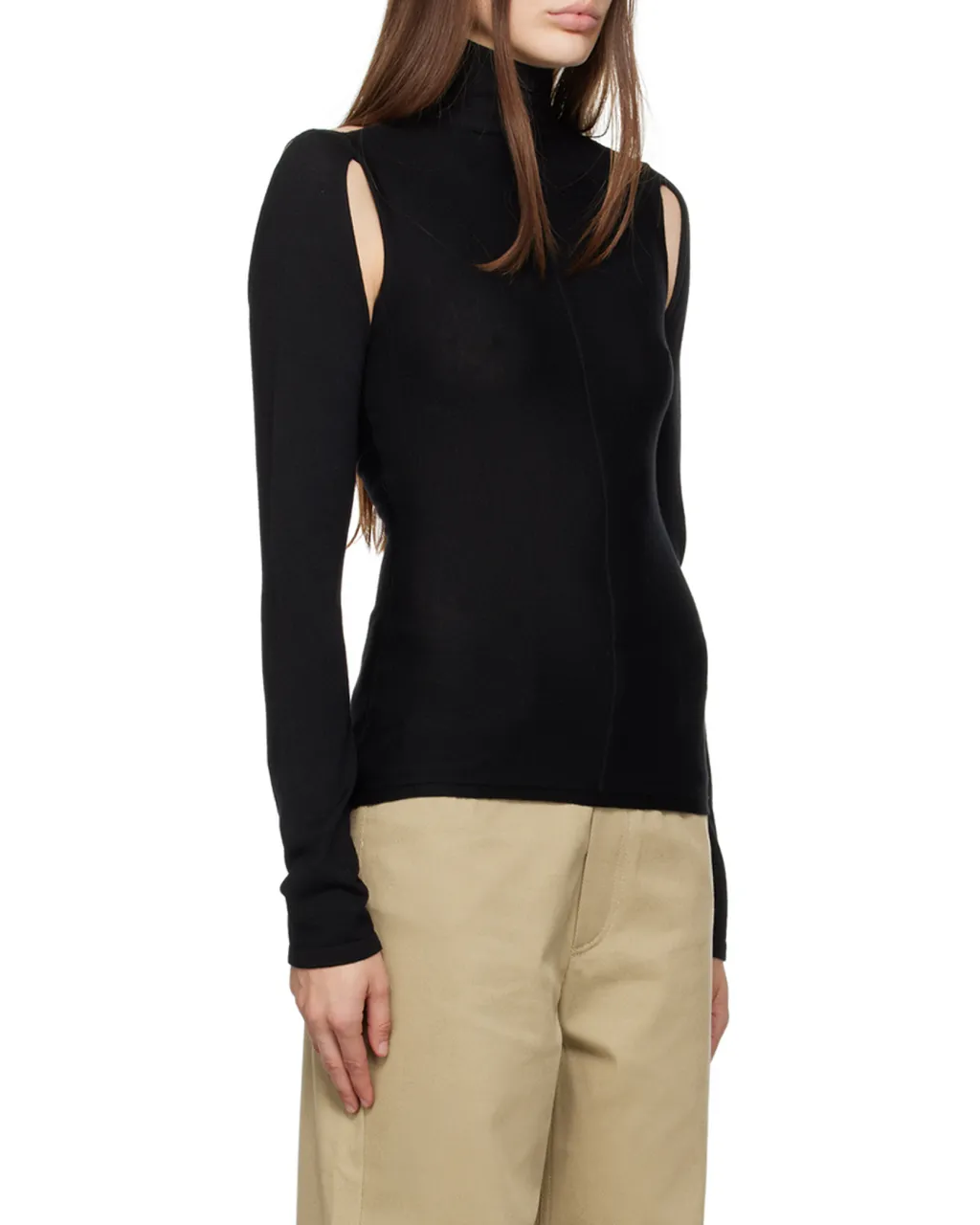 Khaite Turtleneck Cut-Out Detailed Top