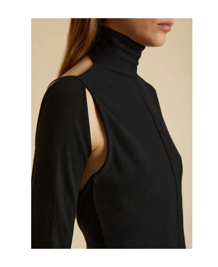 Khaite Turtleneck Cut-Out Detailed Top