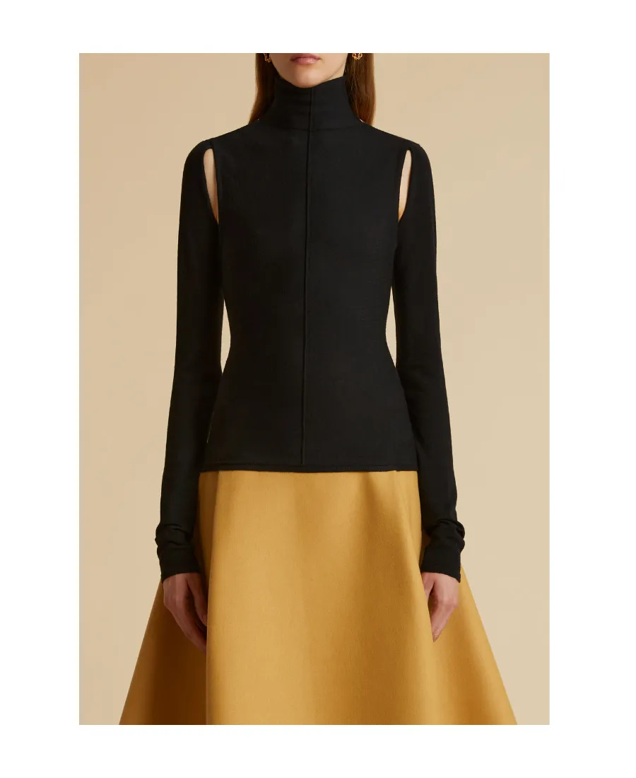 Khaite Turtleneck Cut-Out Detailed Top