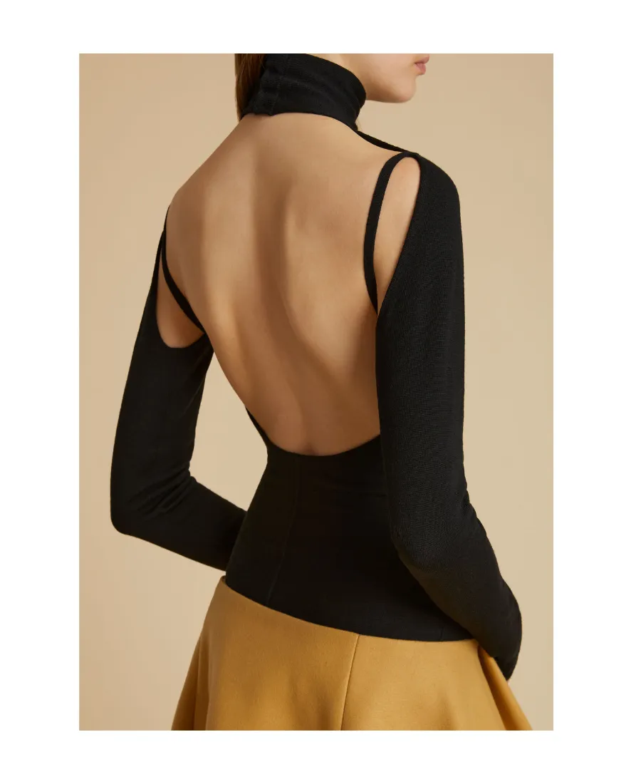 Khaite Turtleneck Cut-Out Detailed Top