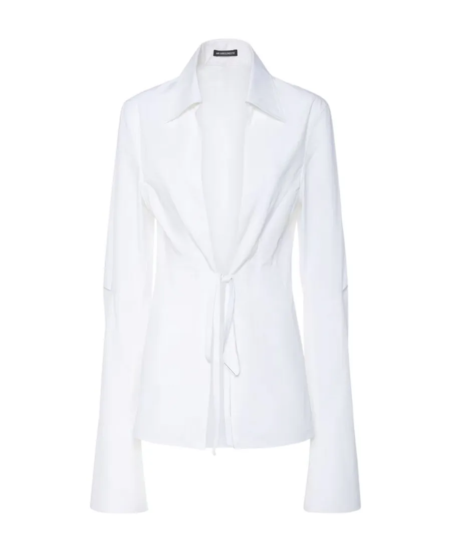 Ann Demeulemeester Dart Detailed Tie-Fastened Shirt