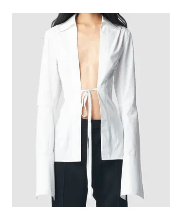 Ann Demeulemeester Dart Detailed Tie-Fastened Shirt