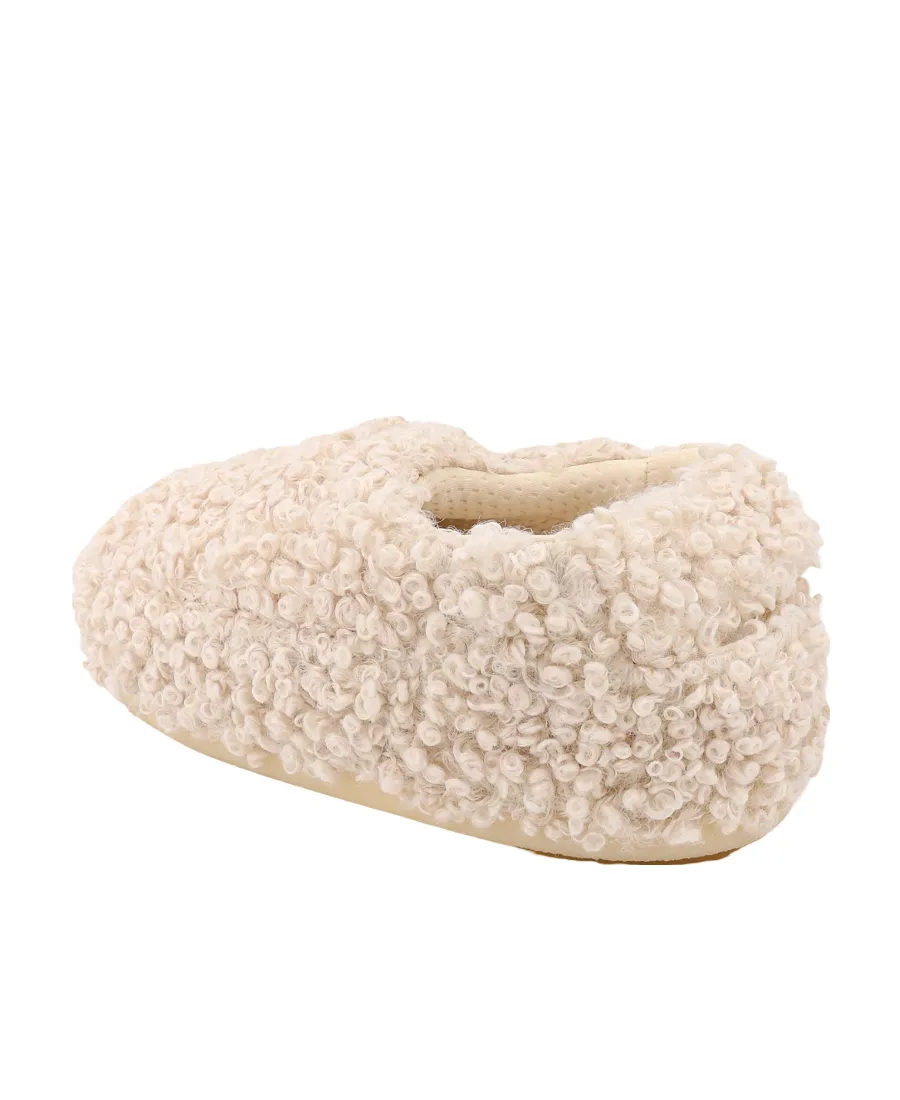 Moon Boot Faux Curly Slip-On Sandals