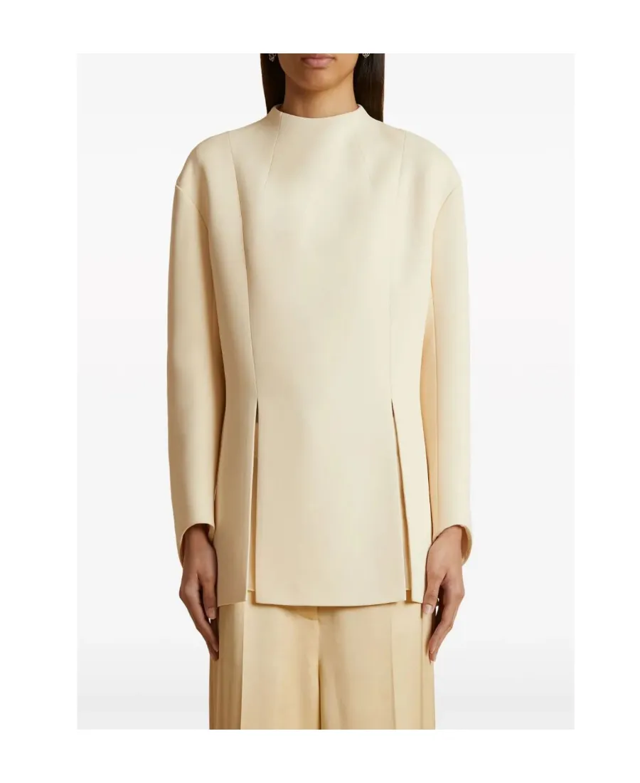 Khaite The Mahni Slit-Detailed Crewneck Blouse