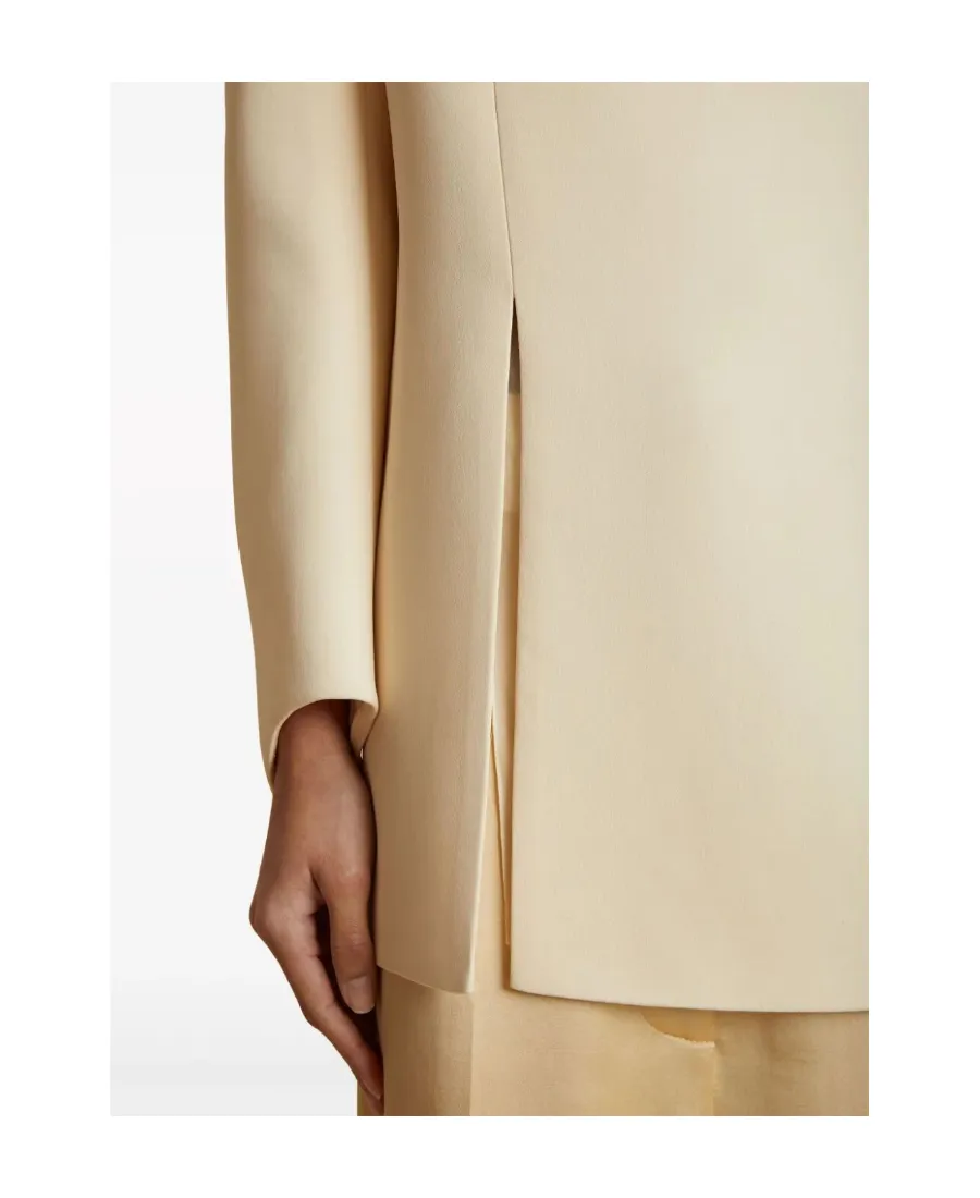 Khaite The Mahni Slit-Detailed Crewneck Blouse