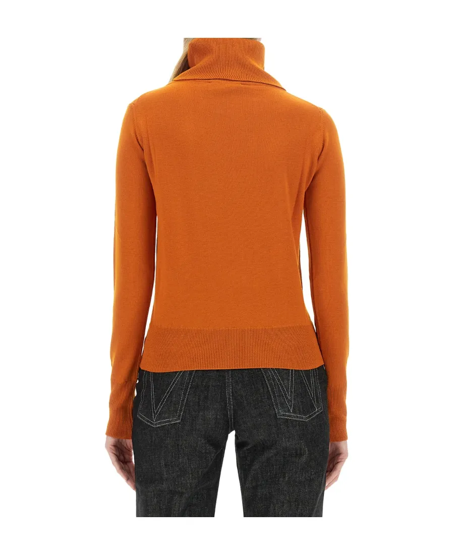 Vivienne Westwood Orb-Embroidered Roll Neck Knitted Jumper