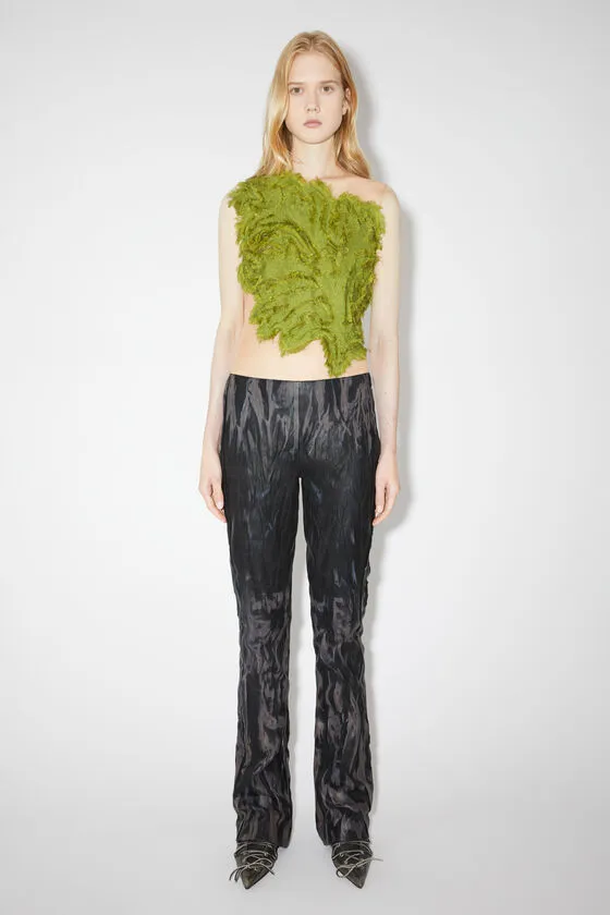 Faded-Effect Flared Trousers