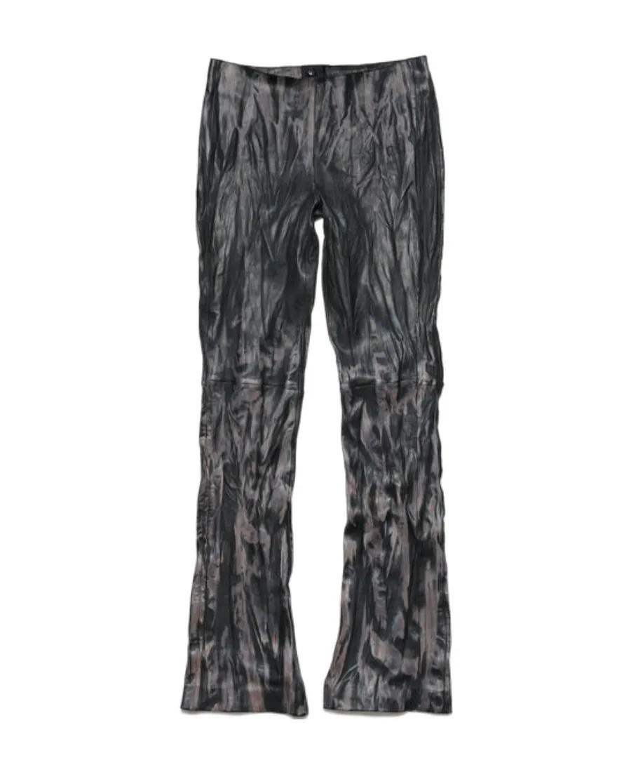 Faded-Effect Flared Trousers
