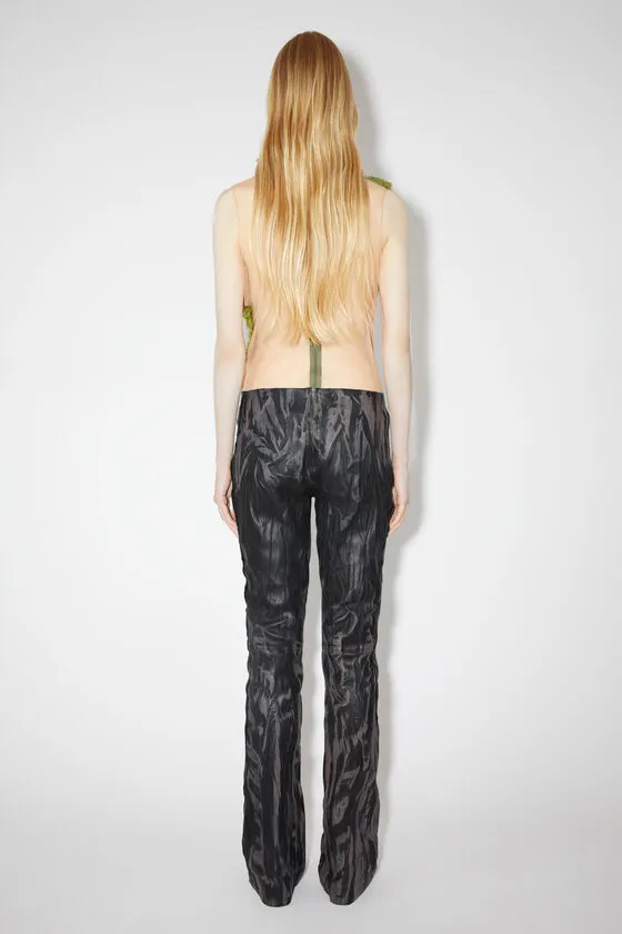 Faded-Effect Flared Trousers
