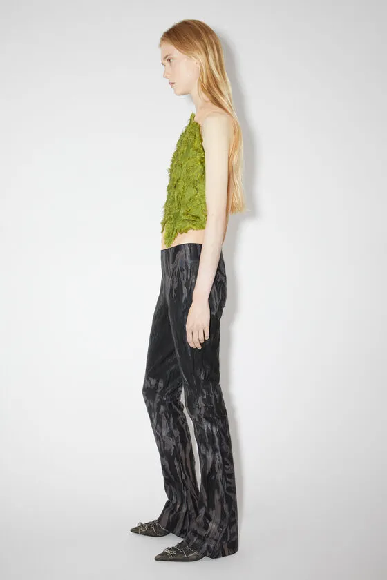 Faded-Effect Flared Trousers