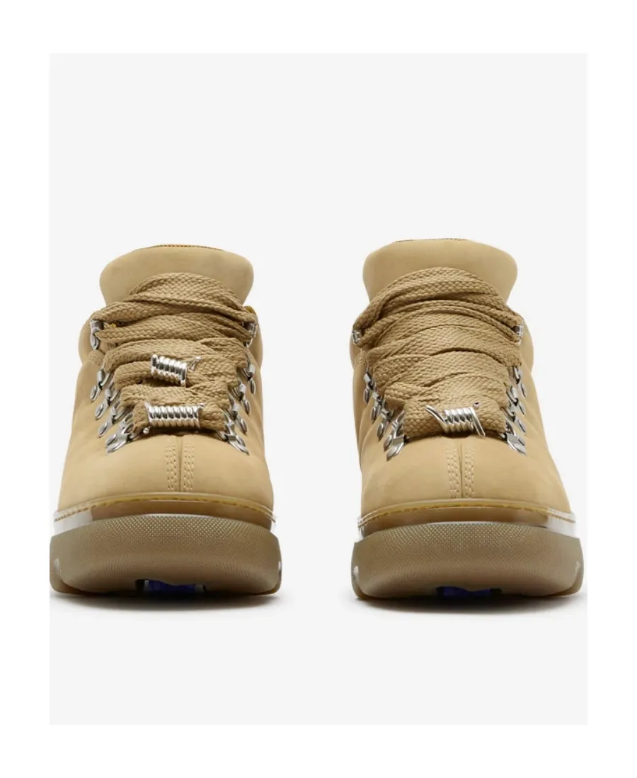 Burberry Round-Toe Chunky-Sole Lace-Up Boots