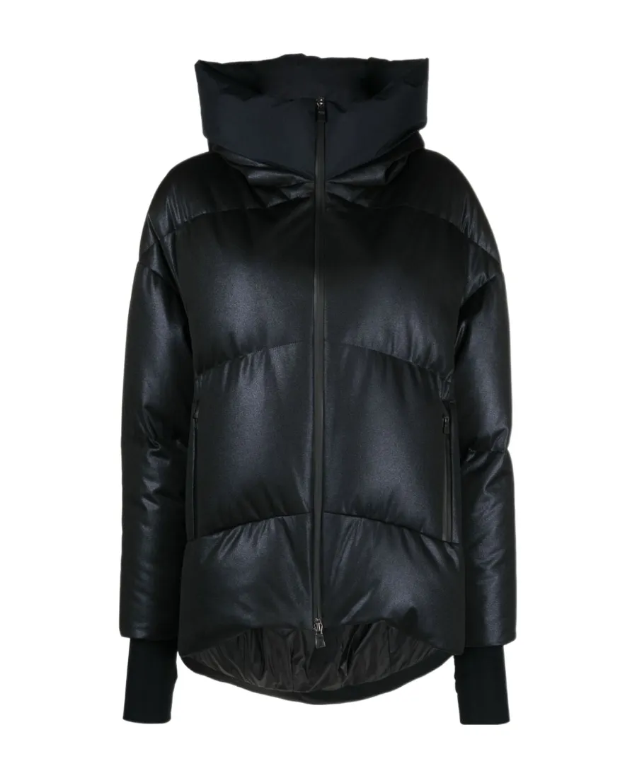 Hooded Feather-Down Coat