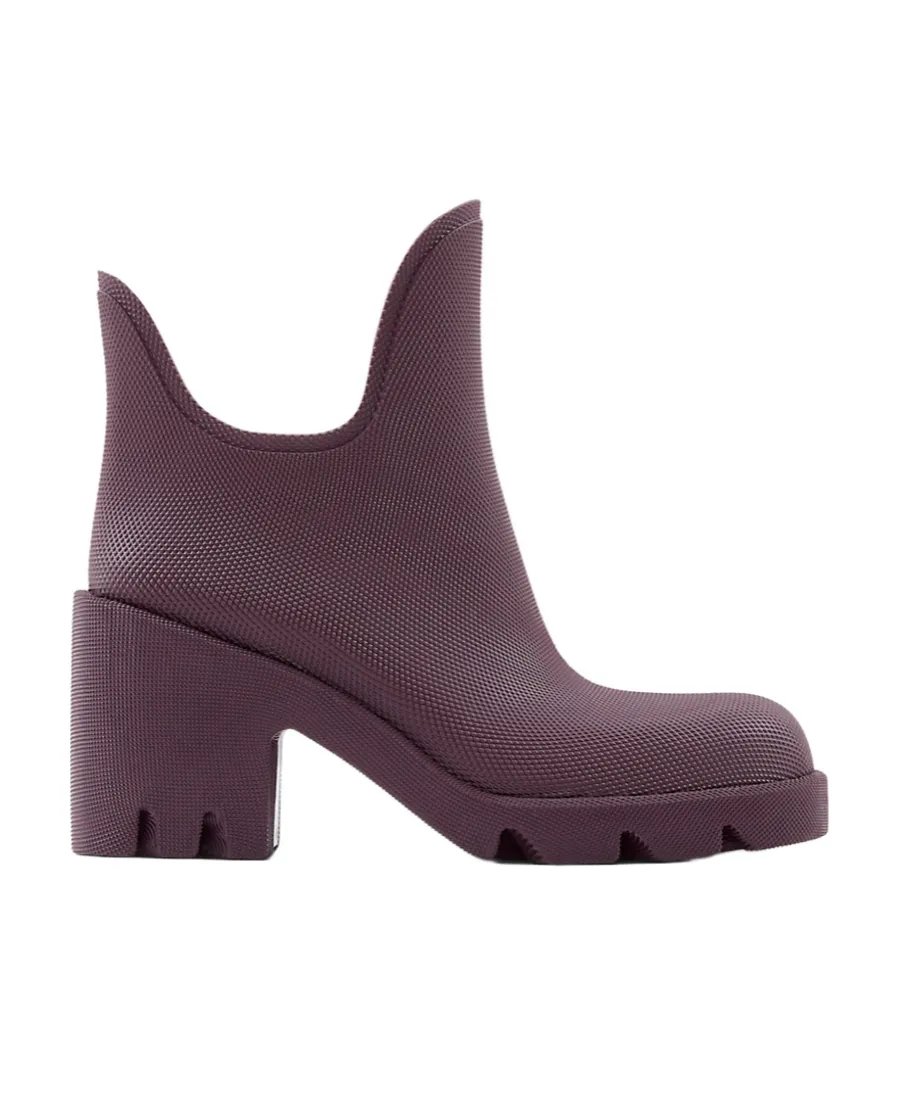 Burberry Round-Toe Slip-On Heeled Boots