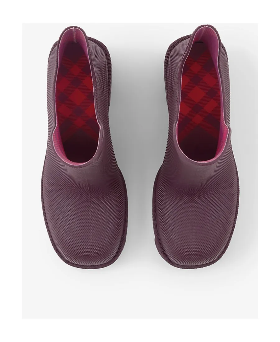Burberry Round-Toe Slip-On Heeled Boots