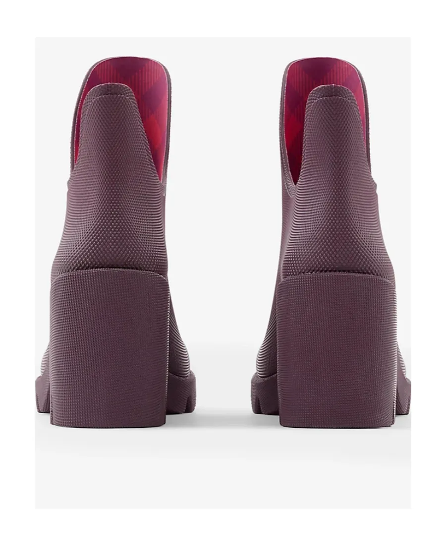 Burberry Round-Toe Slip-On Heeled Boots