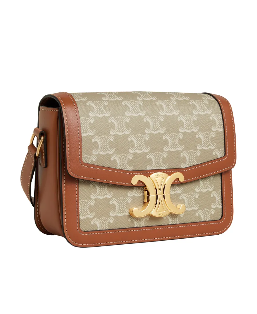 Teen Triomphe Bag In Triomphe Canvas And Calfskin