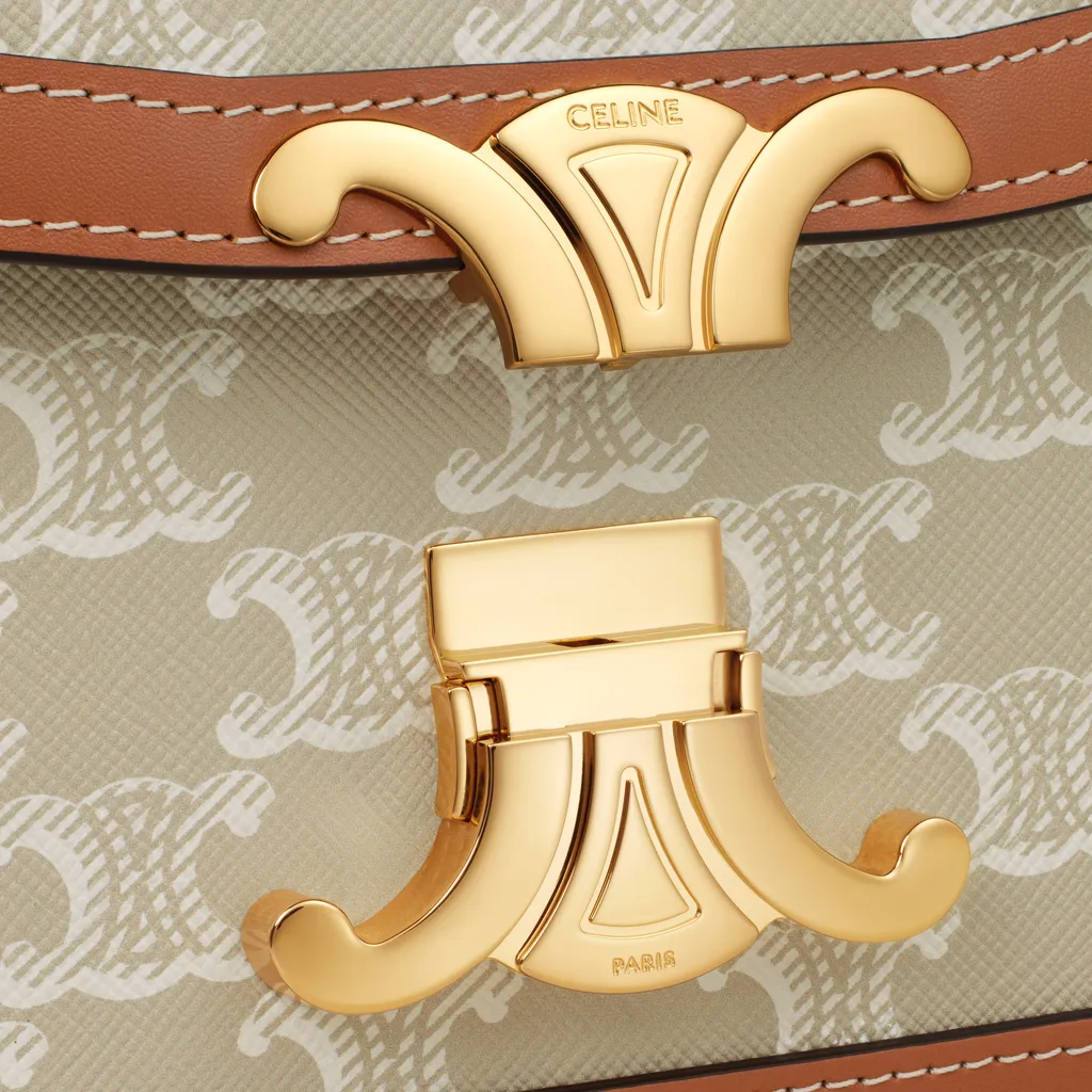 Teen Triomphe Bag In Triomphe Canvas And Calfskin