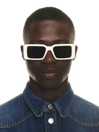 Off-White Rectangular Frame Sunglasses
