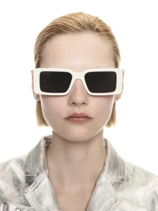 Off-White Rectangular Frame Sunglasses