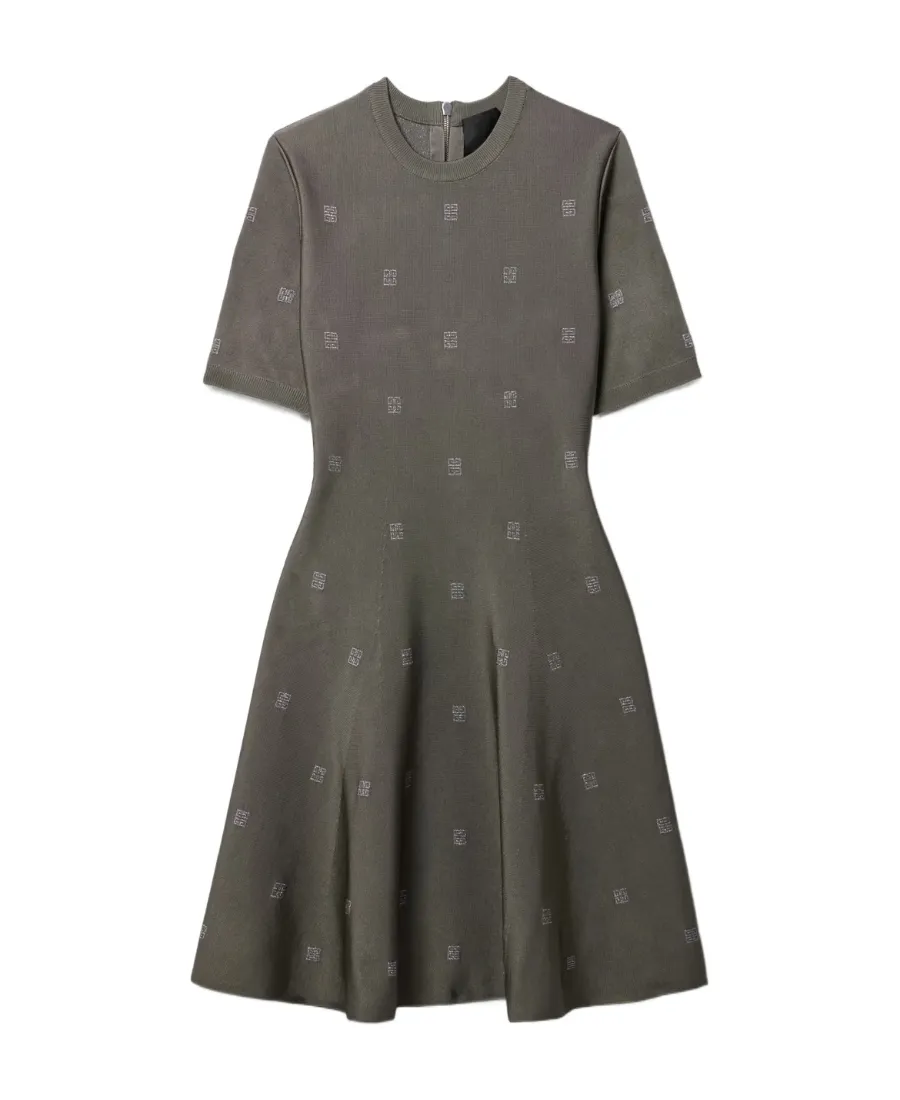 4G-Motif Flared Minidress