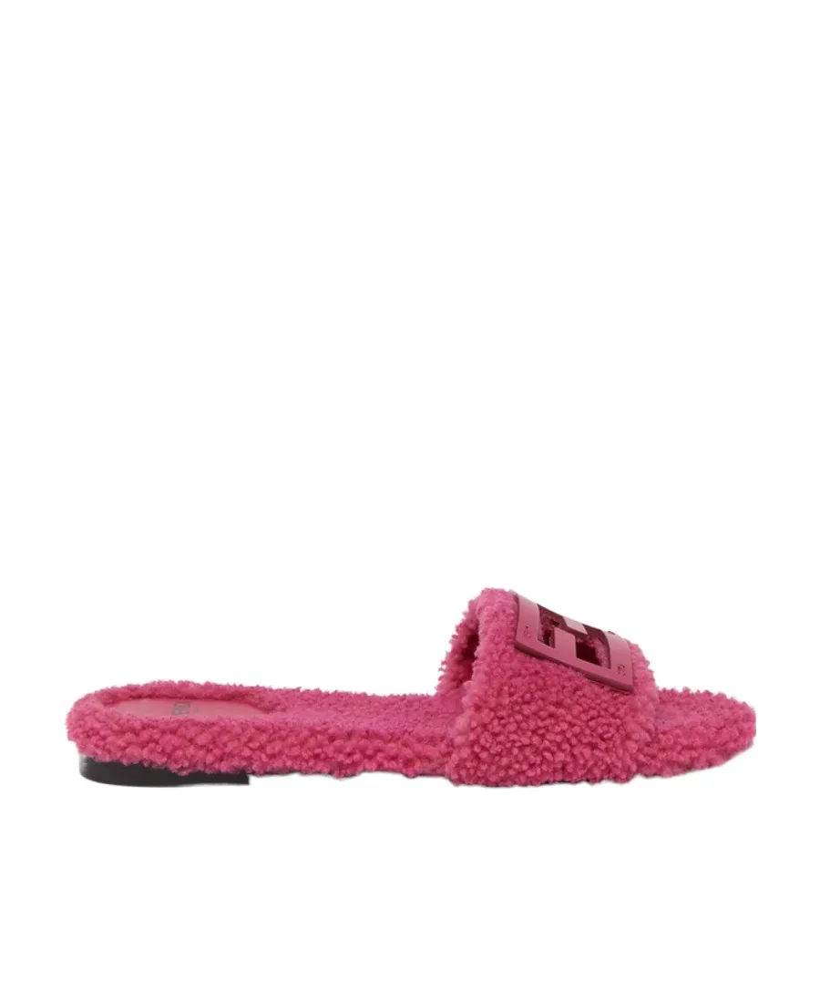 Pink Sheepskin Slides