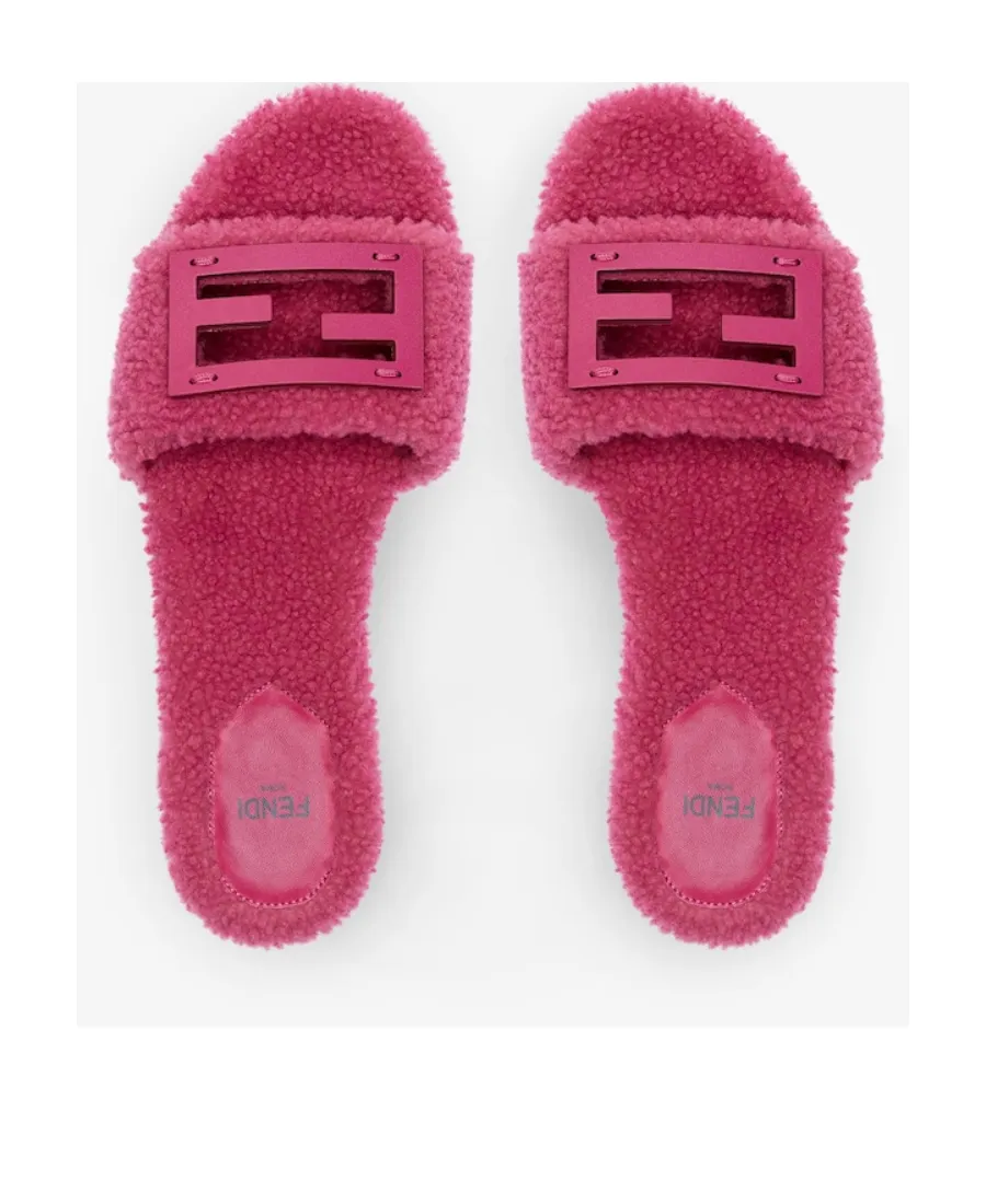 Pink Sheepskin Slides