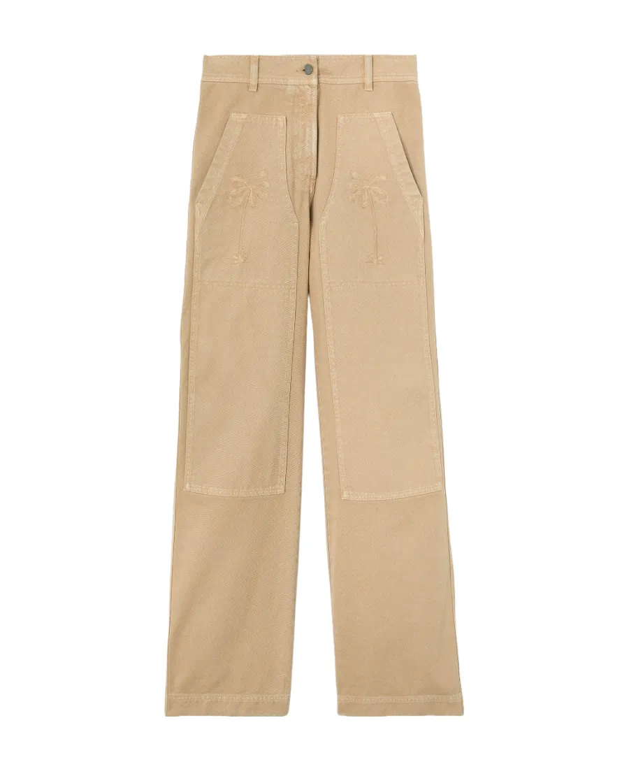 Palm Angels Palm Embroidered Cargo Pants