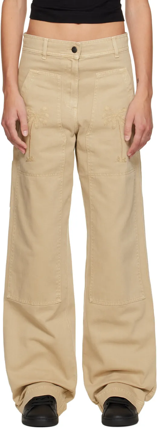Palm Angels Palm Embroidered Cargo Pants
