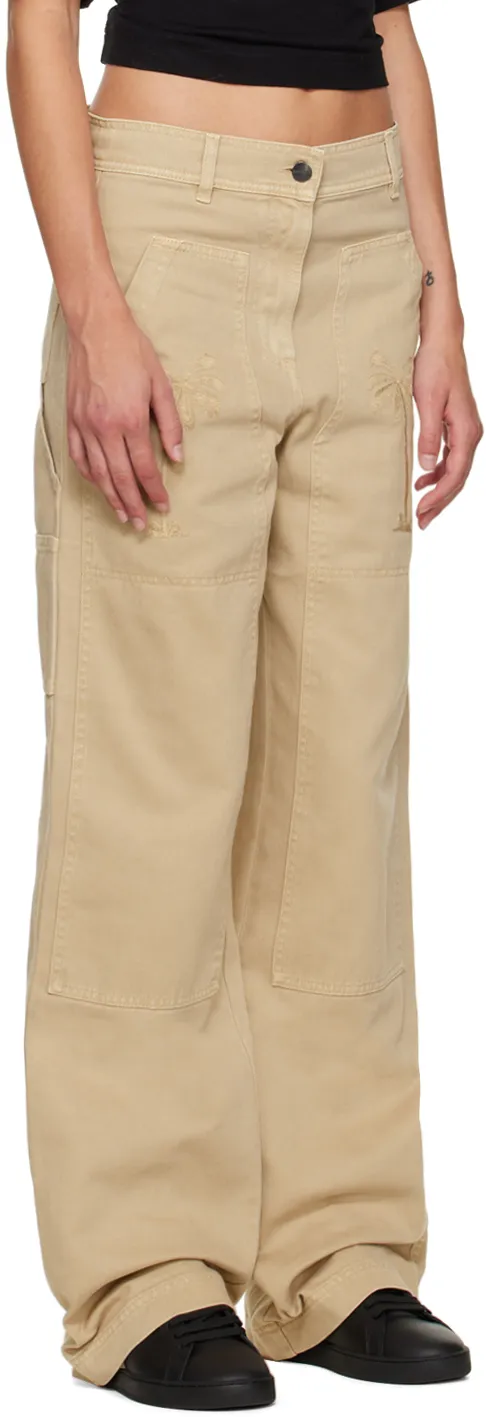 Palm Angels Palm Embroidered Cargo Pants