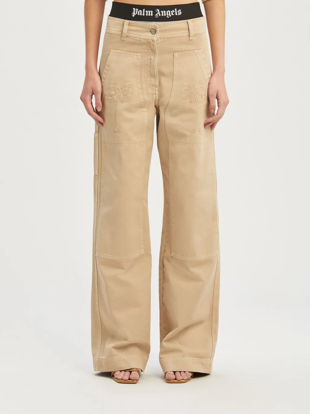 Palm Angels Palm Embroidered Cargo Pants