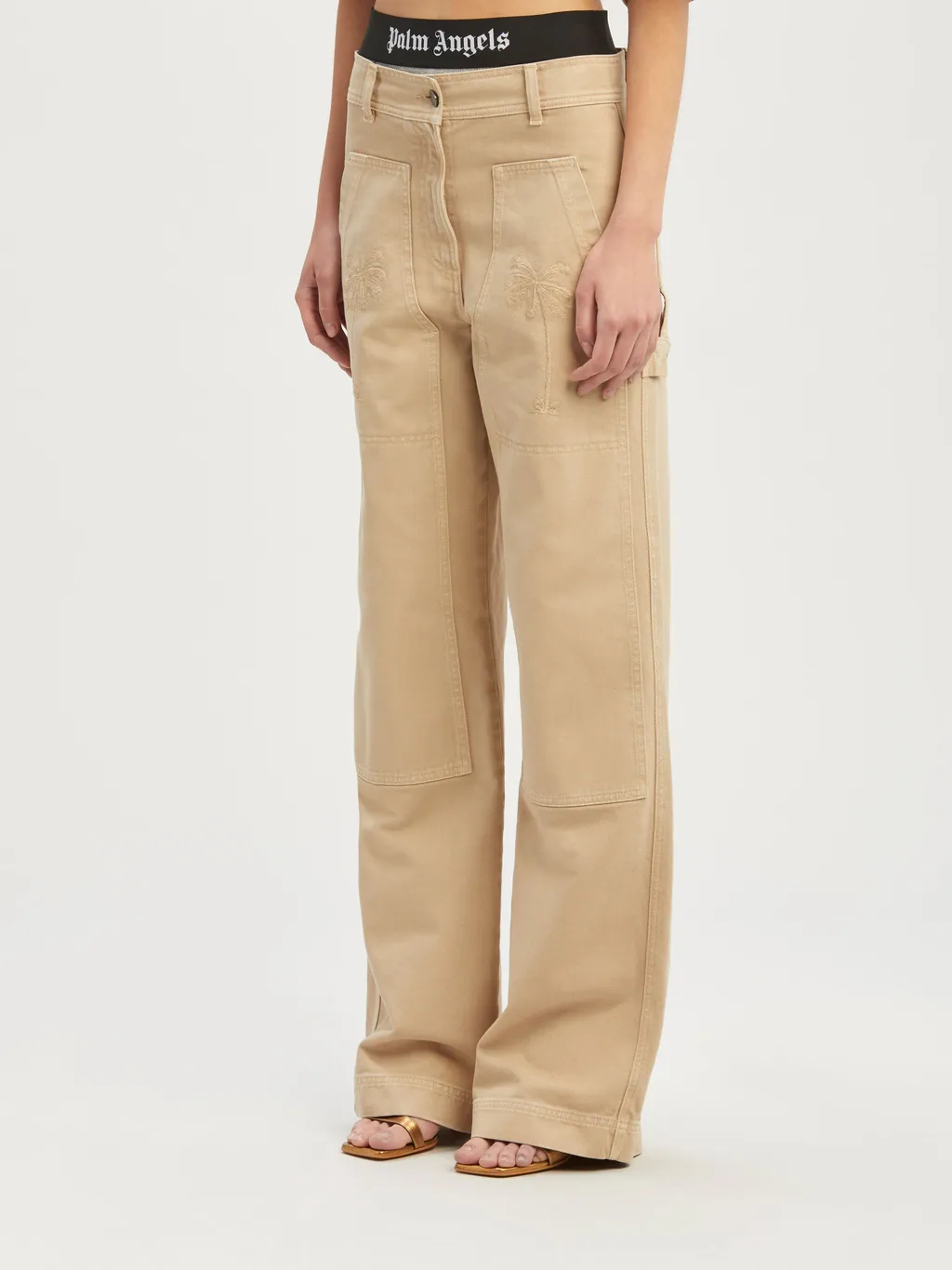 Palm Angels Palm Embroidered Cargo Pants