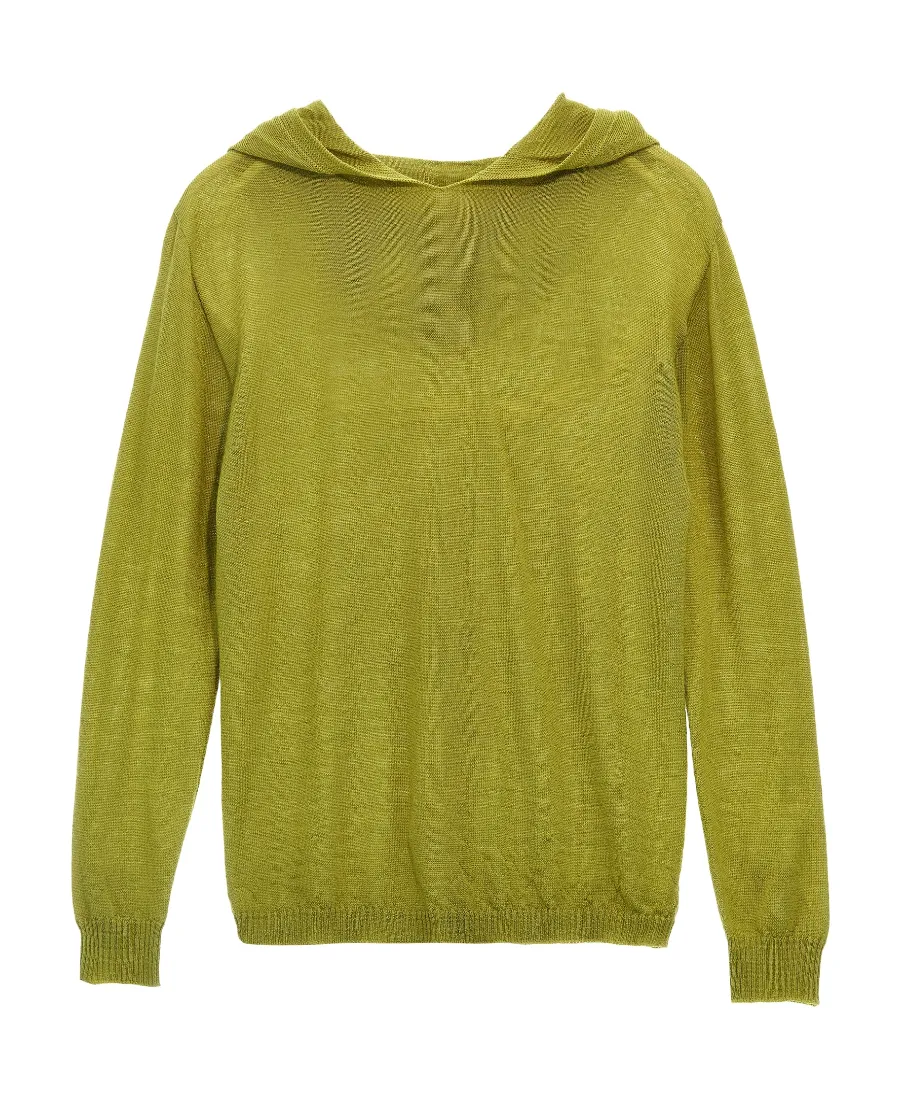 Fine-Knit Virgin Wool Hoodie