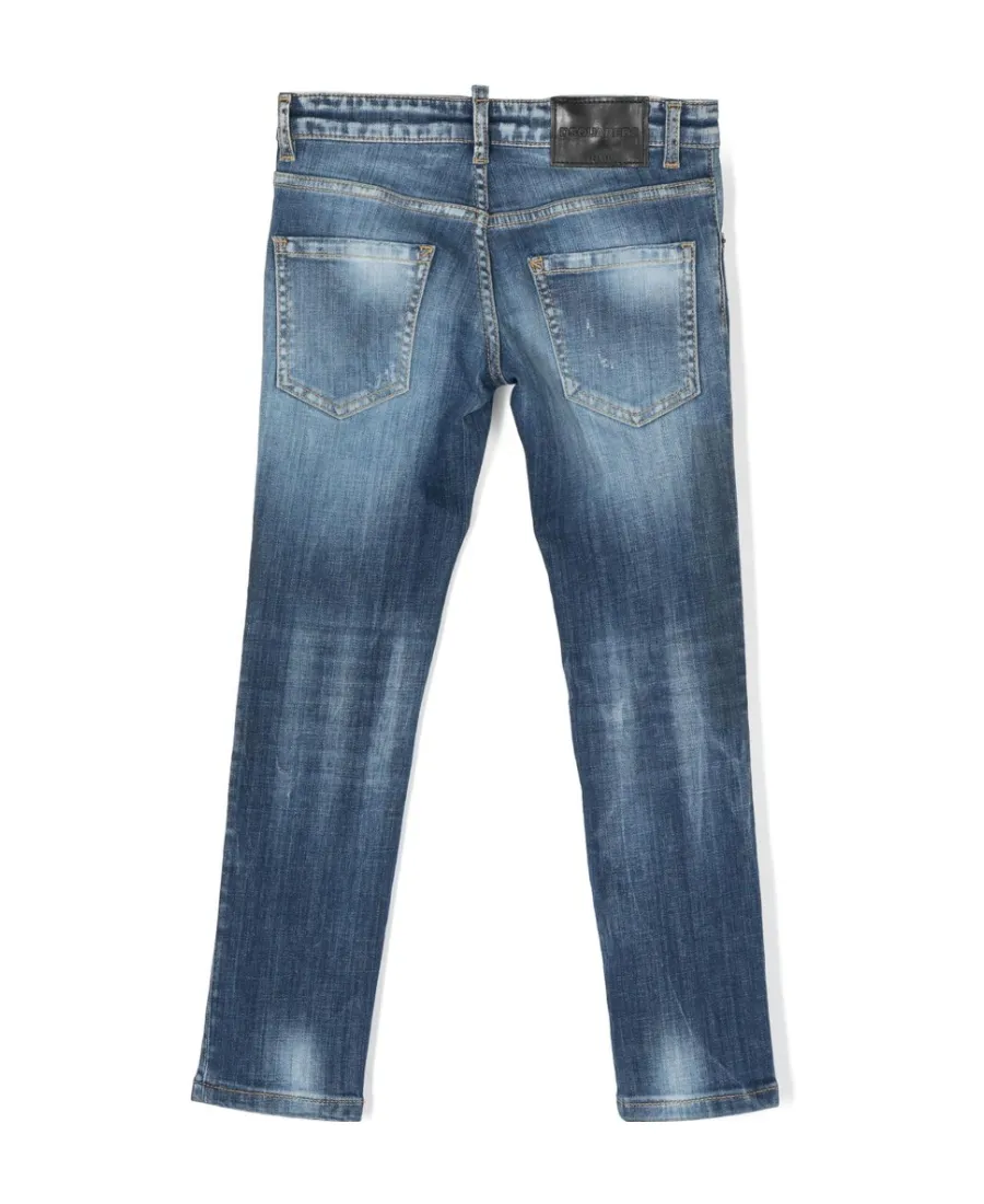 Dsquared2 Kids Cool Guy Mid-Rise Distressed Skinny Jeans