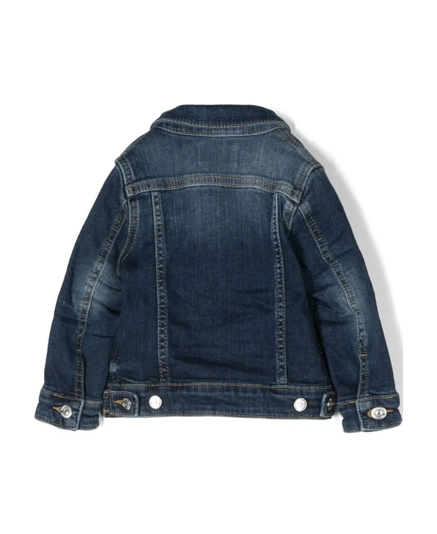 Single-Breasted Long-Sleeved Denim Coat