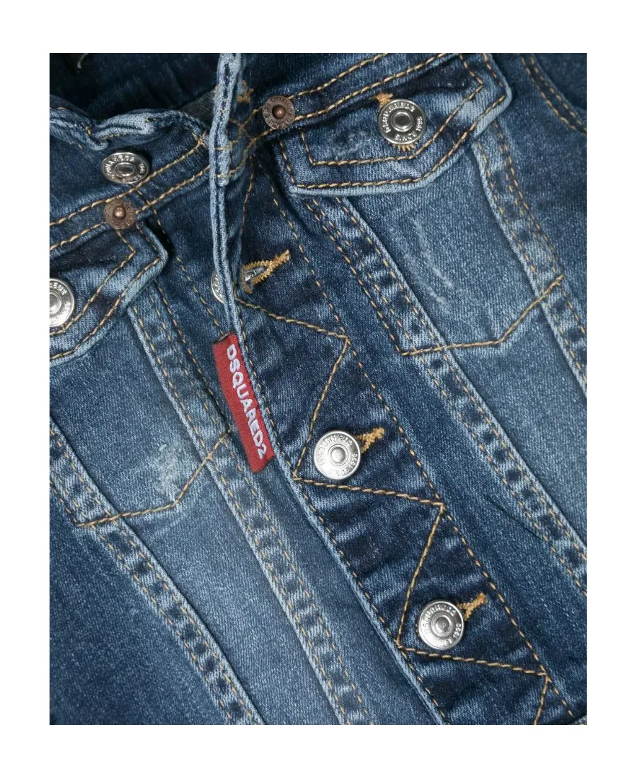 Single-Breasted Long-Sleeved Denim Coat