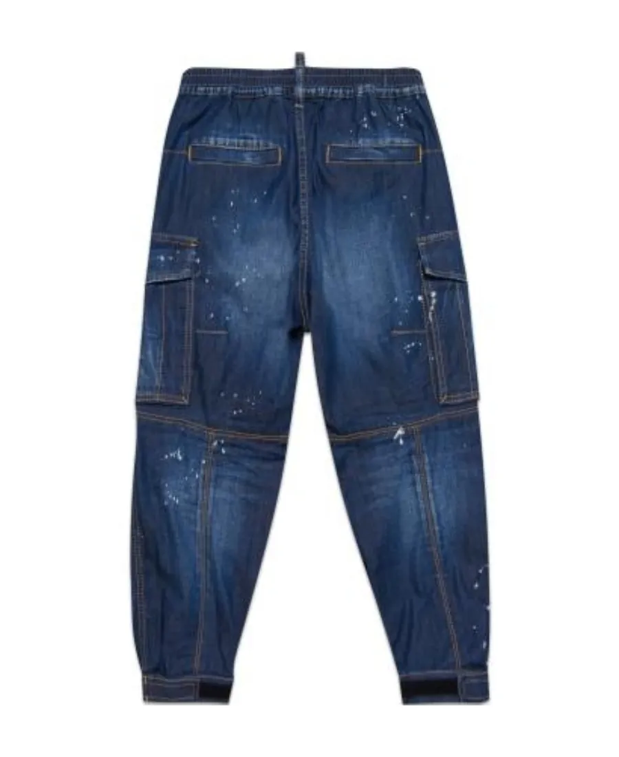 Logo Stretch Waist-Rimmed Jeans