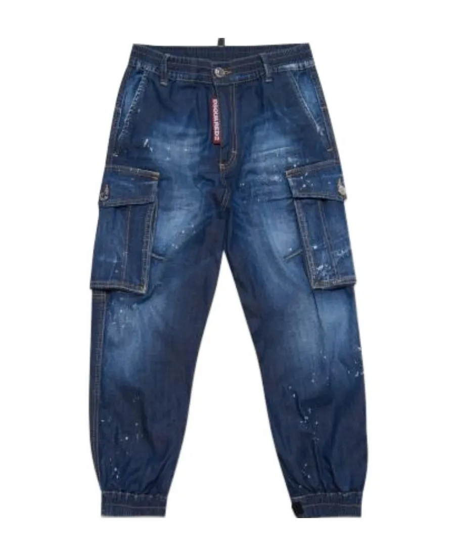 Logo Stretch Waist-Rimmed Jeans