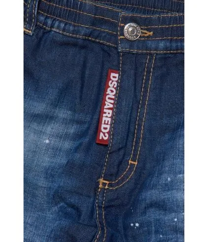 Logo Stretch Waist-Rimmed Jeans