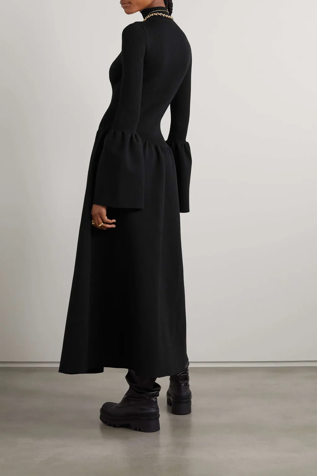 Long-Sleeved High-Necked Dress