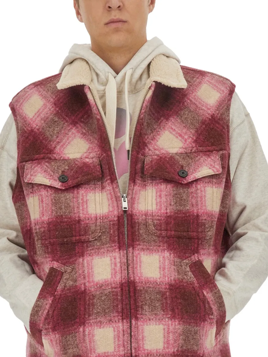 Isabel Marant Plaid Checked Zip-Up Gilet