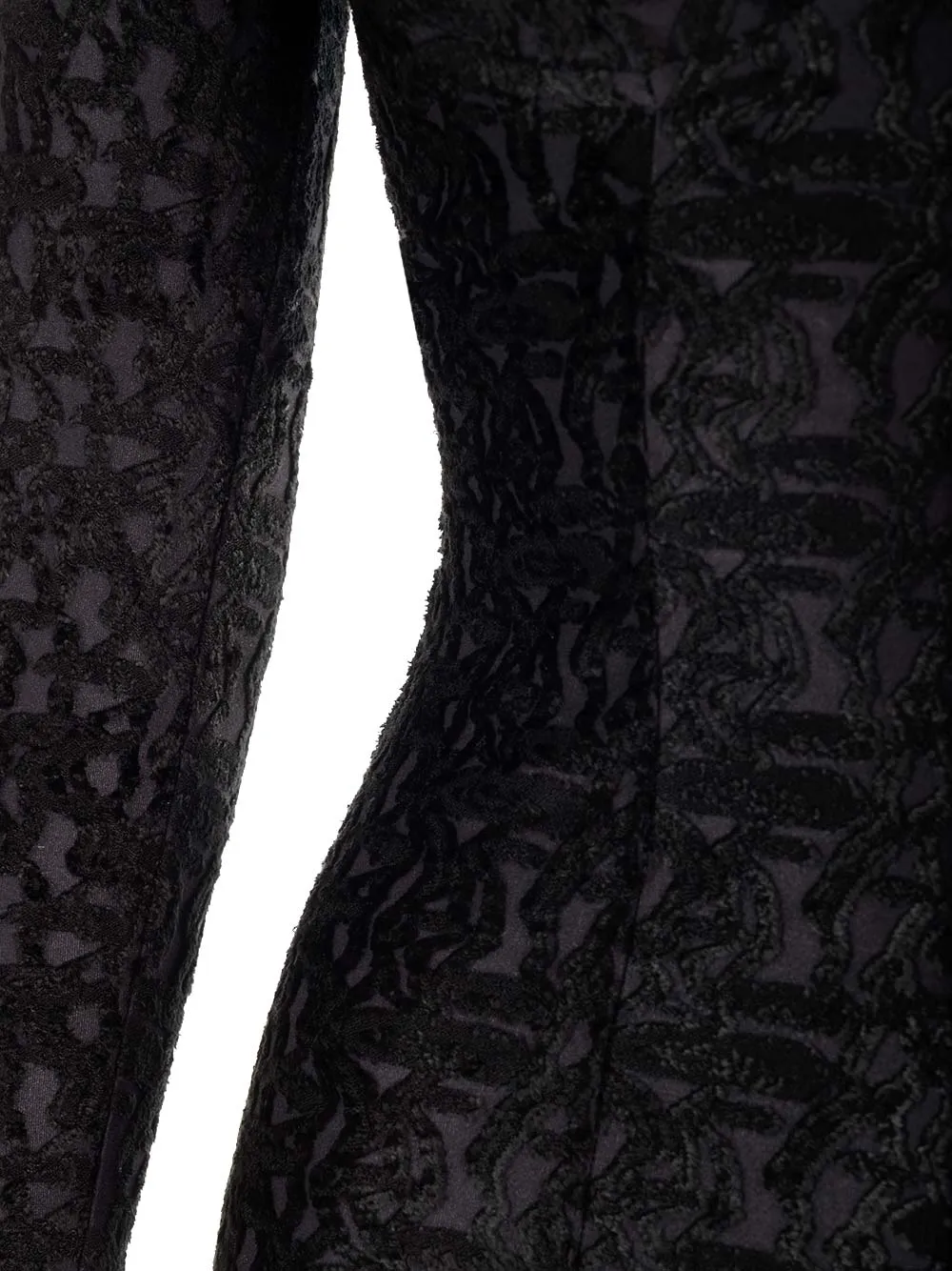 Patterned-Jacquard Velvet Top