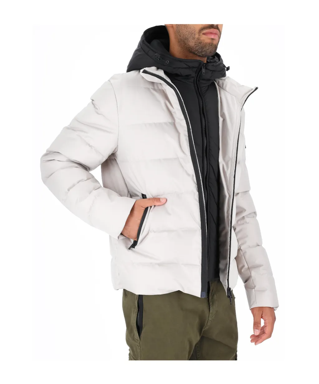 Logo-Patch Padded Hooded Jacket