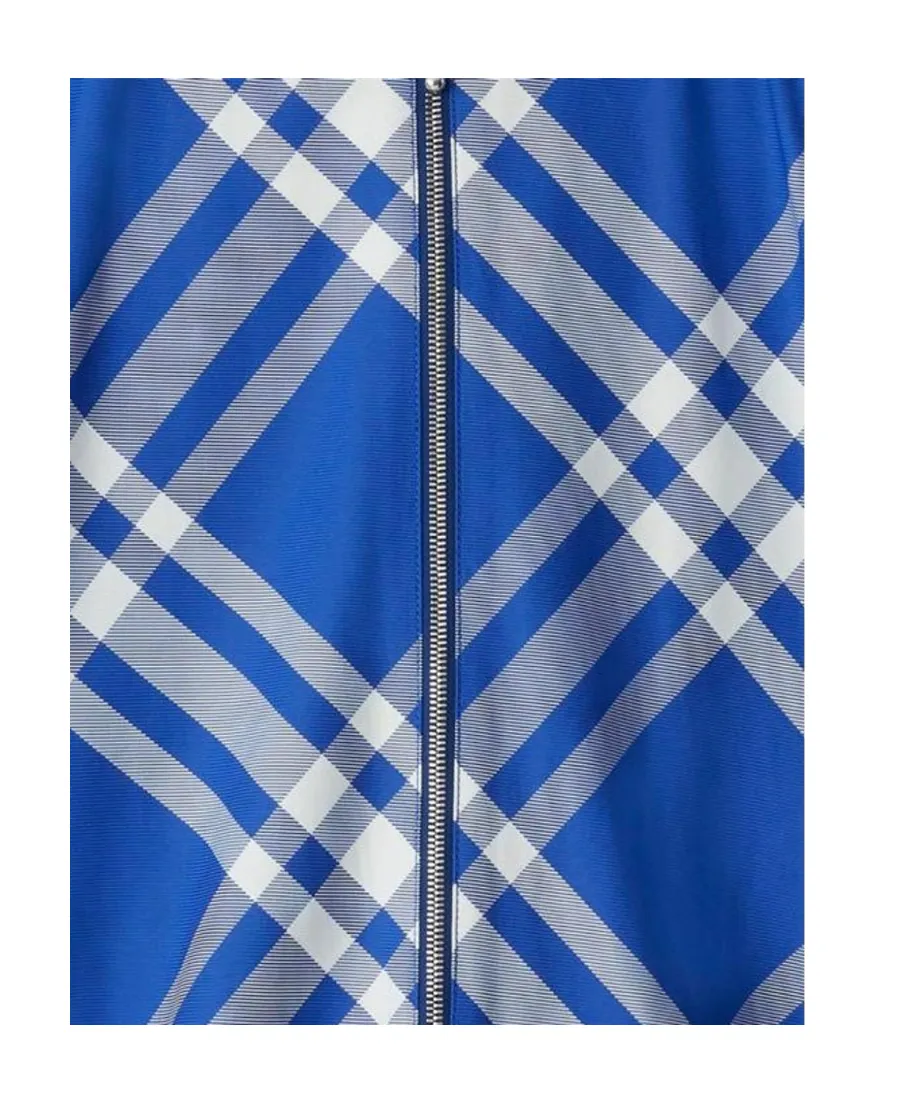 Burberry Check-Pattern Hooded Zip-Up Jacket