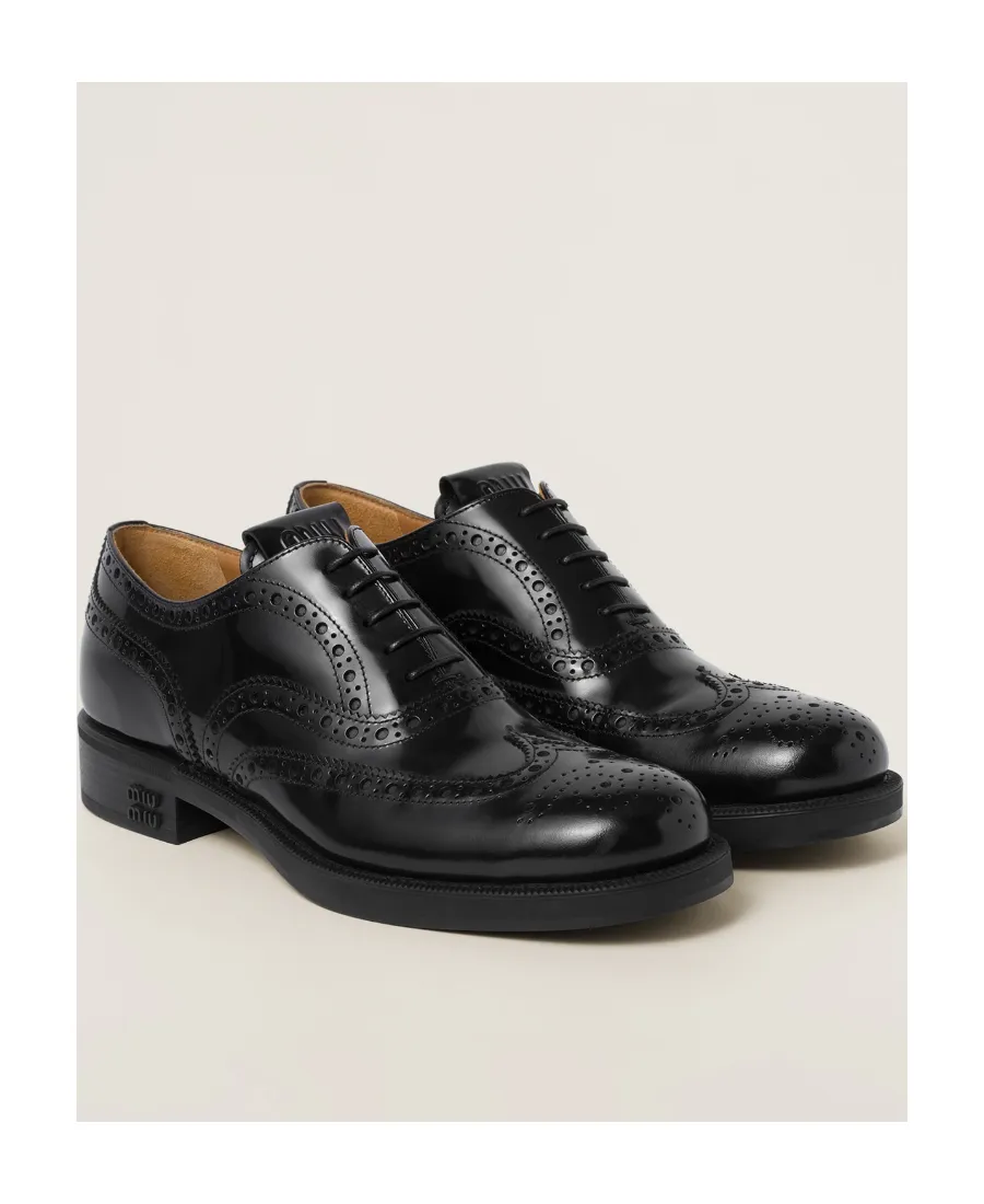 Church's X Miu Miu Brushed Leather Oxford Brogue Shoes