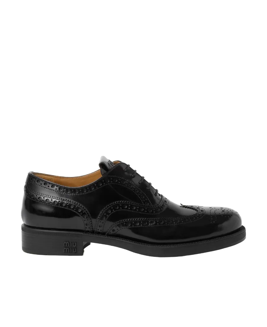 Church's X Miu Miu Brushed Leather Oxford Brogue Shoes